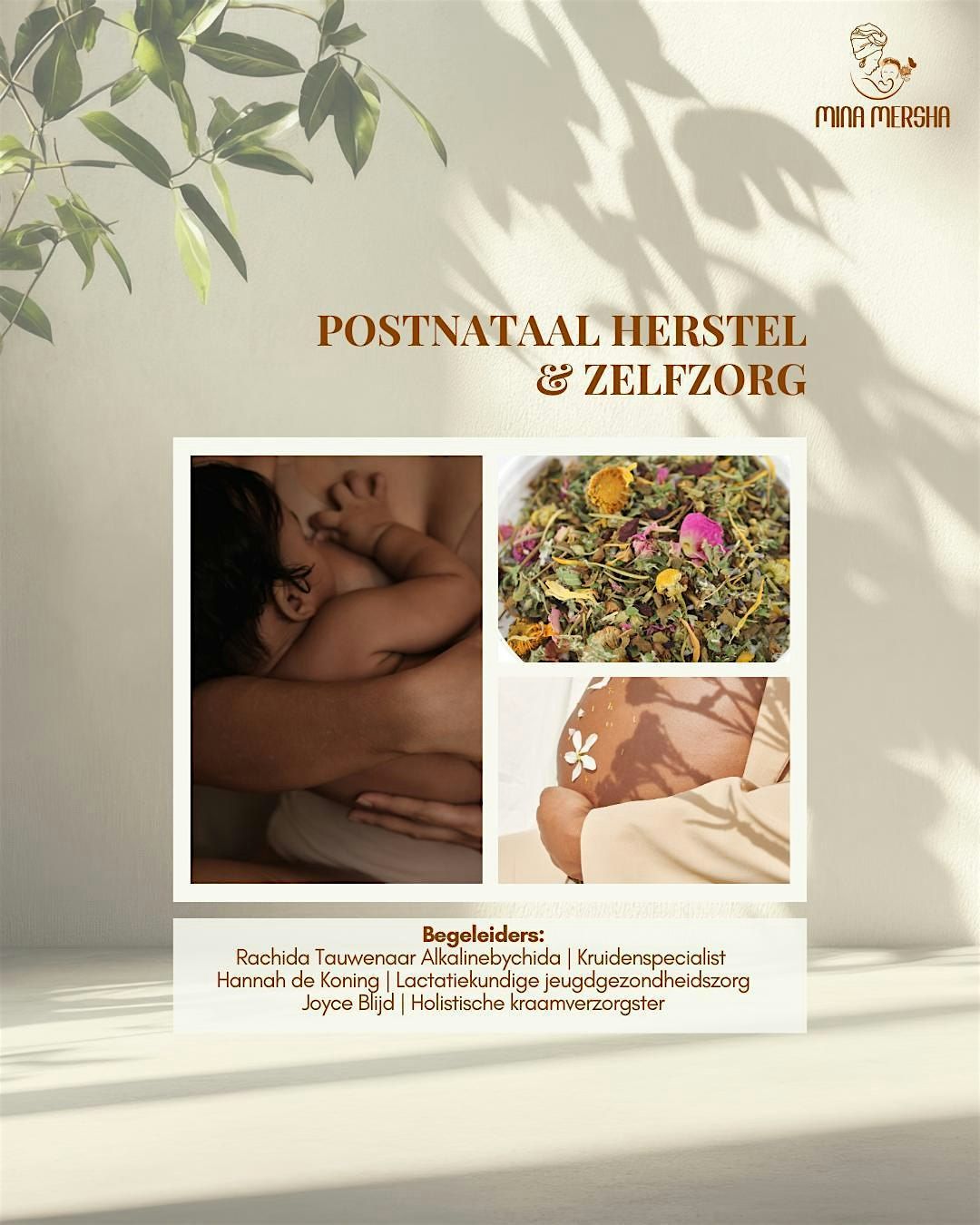 Geboorteplatform Mina Mersha presenteert Workshop Postnataal Herstel & Zelf, 19 October | Event in Amsterdam