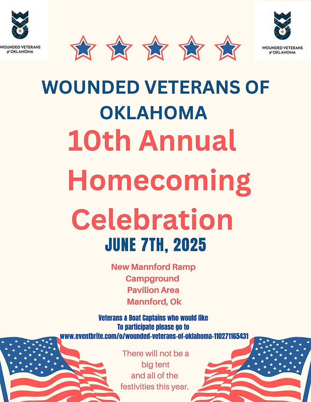10th Annual Wounded Veterans of Oklahoma Homecoming Celebration, 7 June | Event in Mannford | AllEvents