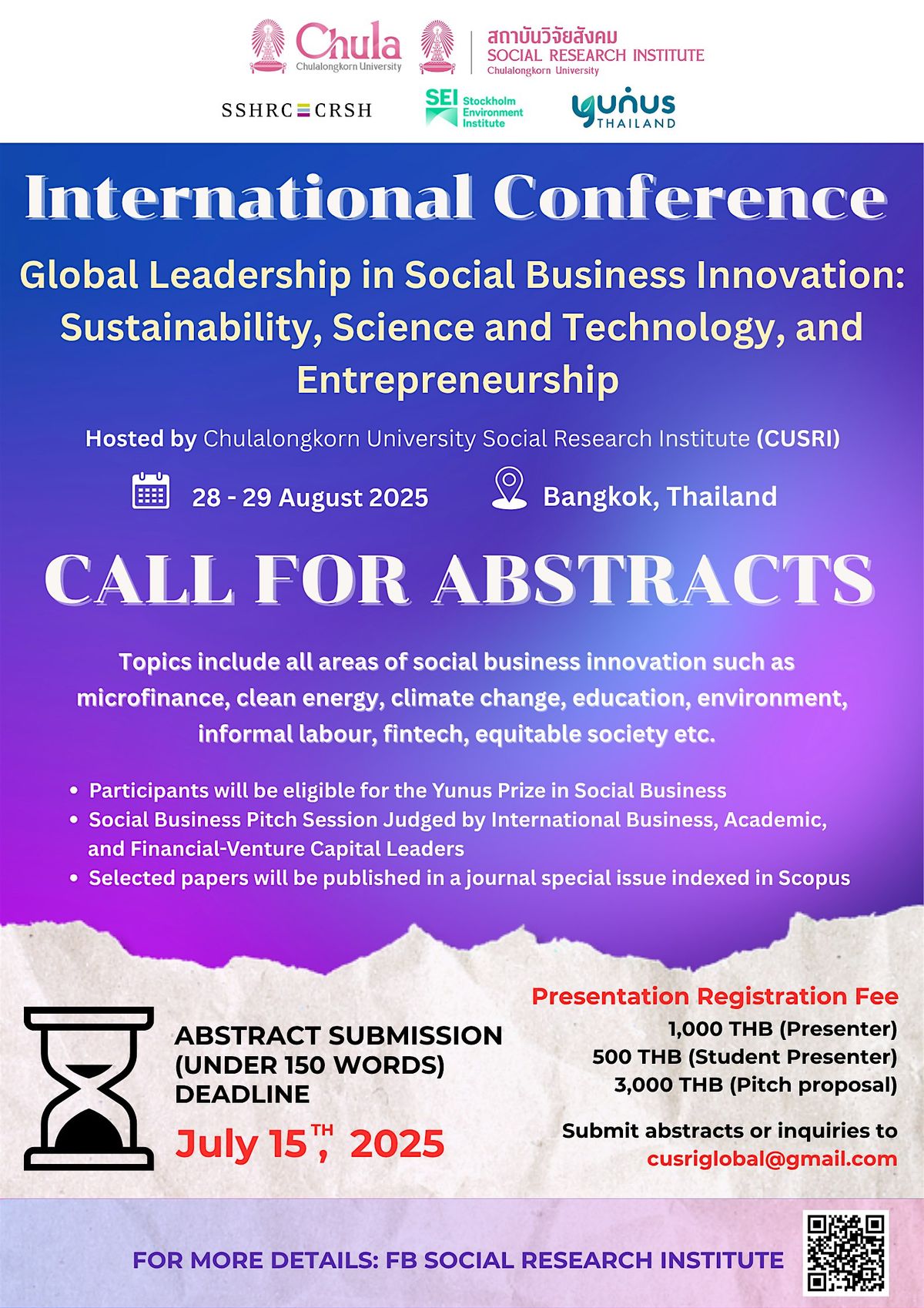 International Conference on Global Leadership in Social Business Innovation, 28 August | Event in Bangkok