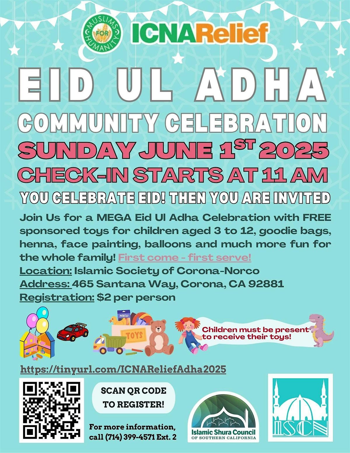 Eid ul adha Toy Distribution, 1 June | Event in Corona | AllEvents