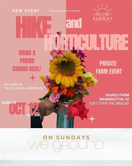 RSVP through SweatPals: Flower Farm Hike + Bouquet Build | $30.00-$35.00, 12 October | Event in Mannington Township