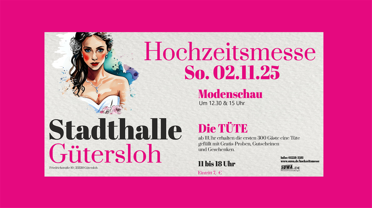 Hochzeitsmesse in der Stadthalle Gütersloh, 2 November | Event in Gütersloh | AllEvents