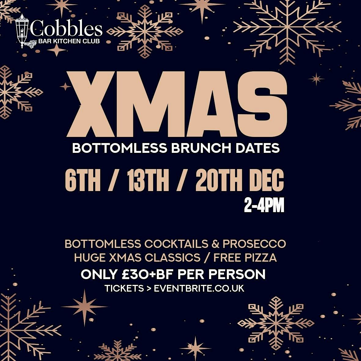 COBBLES XMAS BOTTOMLESS BRUNCH | Sat 20th Dec, 20 December | Event in Newry | AllEvents