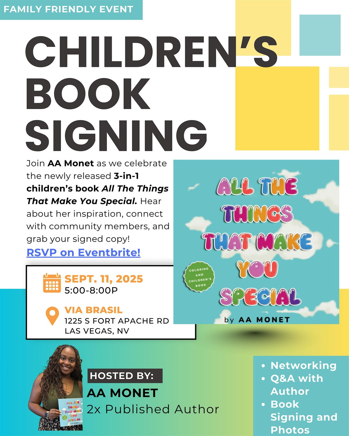 AA Monet Children's Book Signing ✏️️, 11 September | Event in Las Vegas | AllEvents
