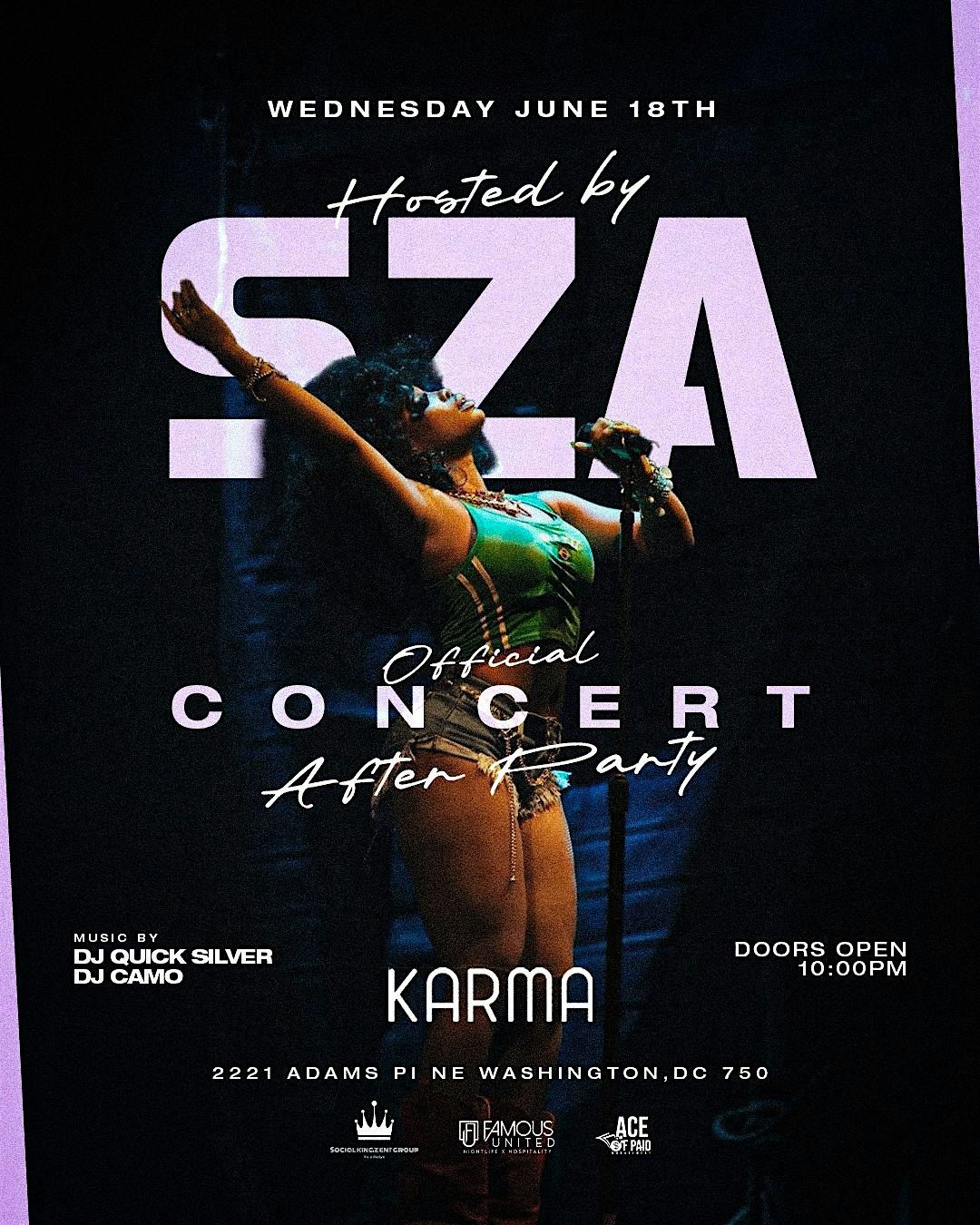 Official Sza concert after party, 18 June | Event in Washington | AllEvents