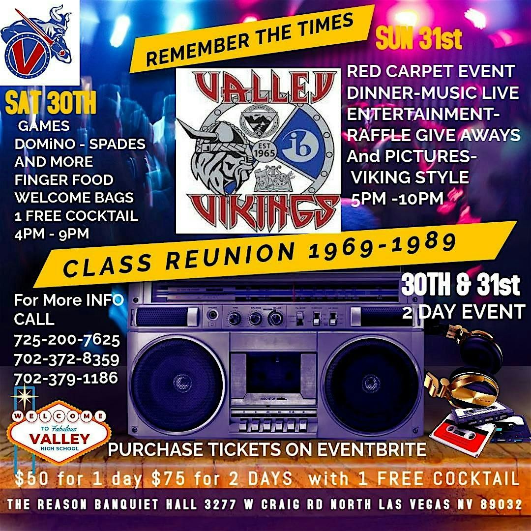 Valley Vikings Class Reunion 1969 - 1989, 30 August | Event in North Las Vegas | AllEvents