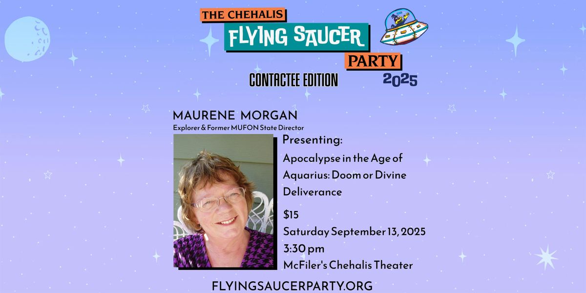Maurene Morgan at The Chehalis Flying Saucer Party, 13 September | Event in Chehalis | AllEvents