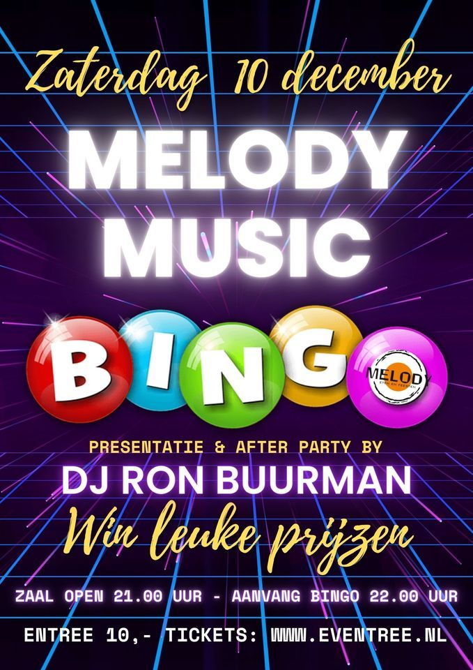 Music Bingo LIVE!, Melody Emmen, December 10 2022 | AllEvents.in