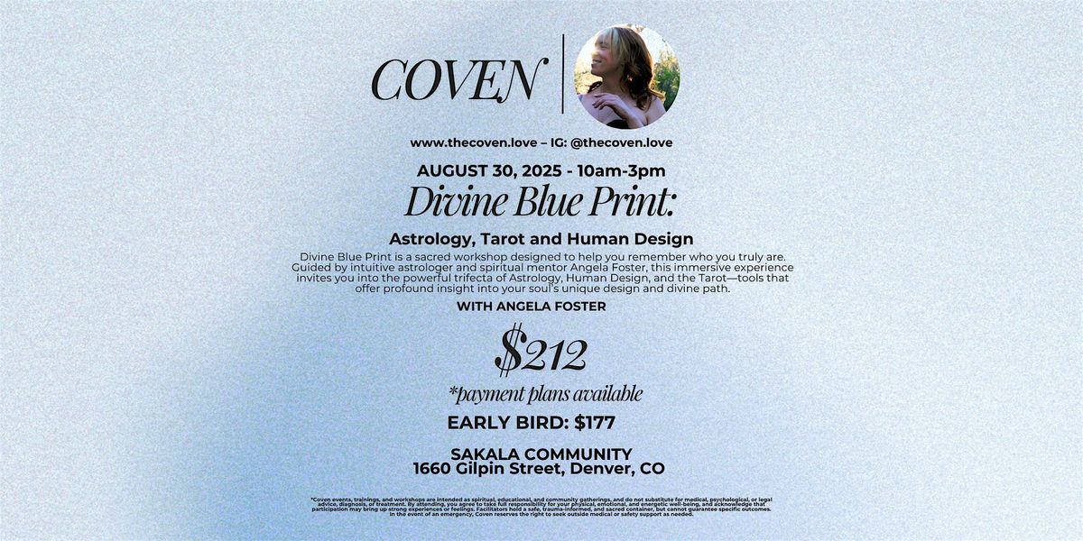 Divine Blueprint: Astrology, Tarot & Human Design, 30 August | Event in Denver | AllEvents