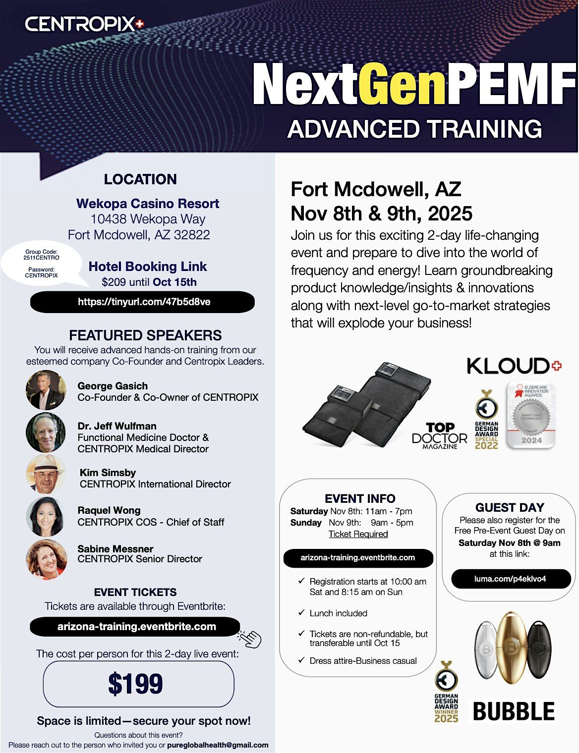 NextGen PEMF Advanced Training 2-Day Event Fort Mcdowell, AZ, 8 November | Event in Fort McDowell | AllEvents