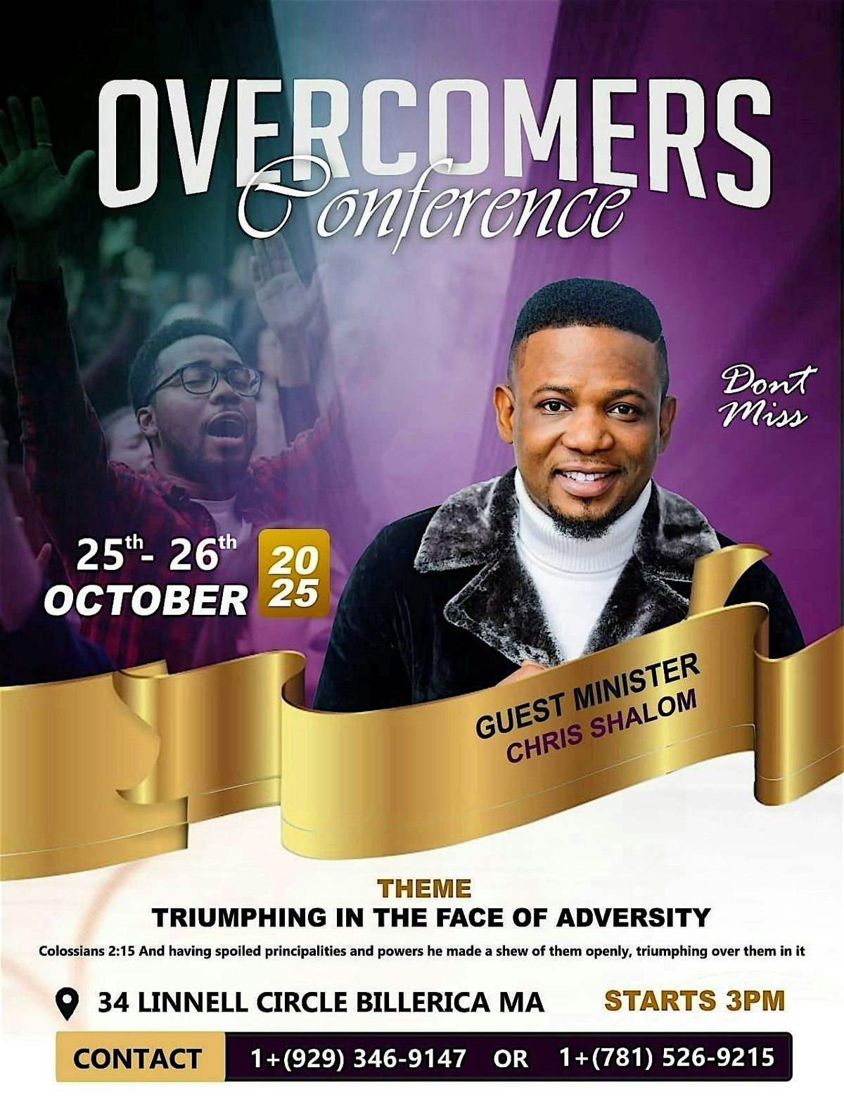 Overcomer conference, 25 October | Event in Billerica | AllEvents