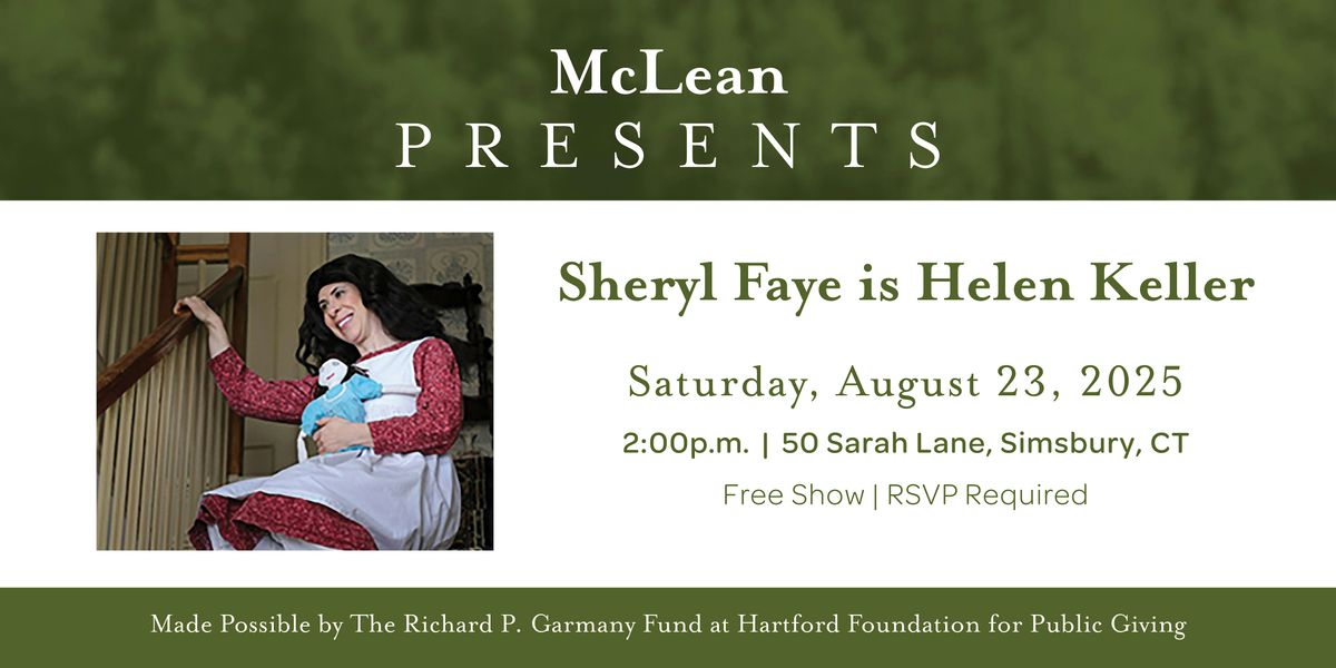 Sheryl Faye Is Helen Keller, 23 August | Event in Simsbury | AllEvents