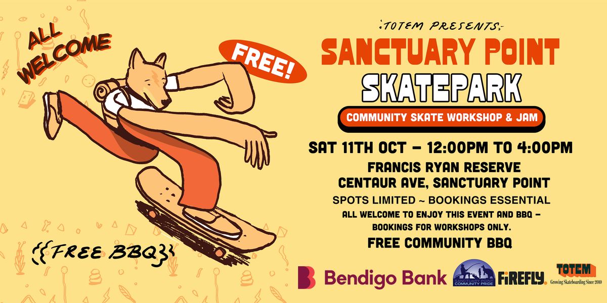 Sanctuary Point Skatepark - FREE Community Skate Workshops & JAM, 11 October | Event in Sanctuary Point