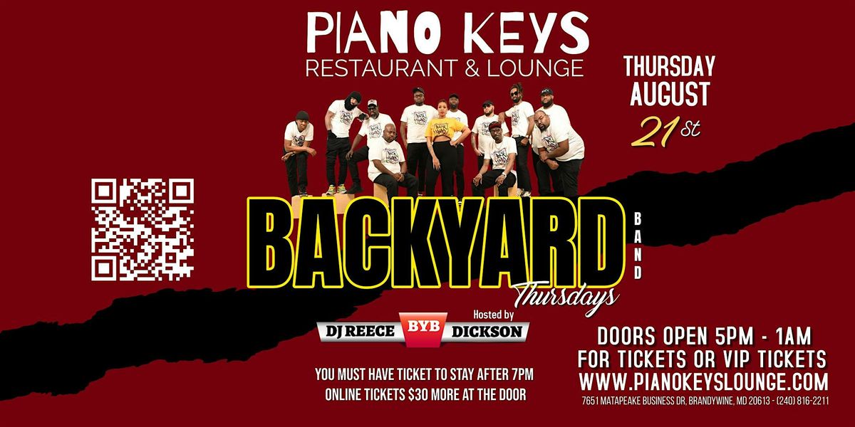 BACKYARD BAND Performing Live @ Piano Keys Lounge Thursday, August 21st, 21 August | Event in Brandywine | AllEvents
