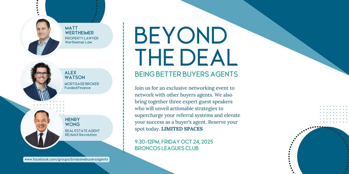 Brisbane Buyer's Agents Networking Event, 24 October | Event in Red Hill | AllEvents