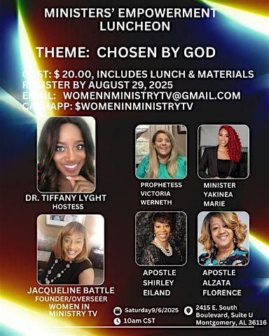 Chosen By God/Ministers Empowerment Luncheon, 6 September | Event in Montgomery | AllEvents