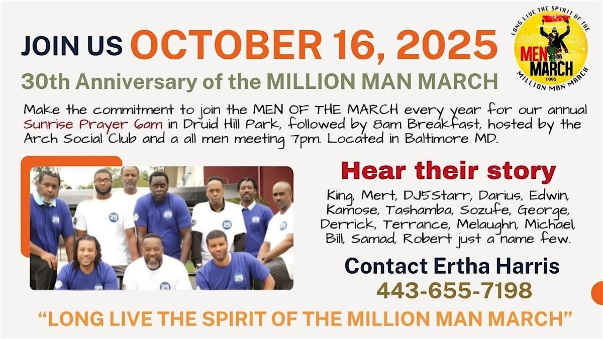30th Anniversary of the 1995 Million Man March, 16 October | Event in Baltimore | AllEvents