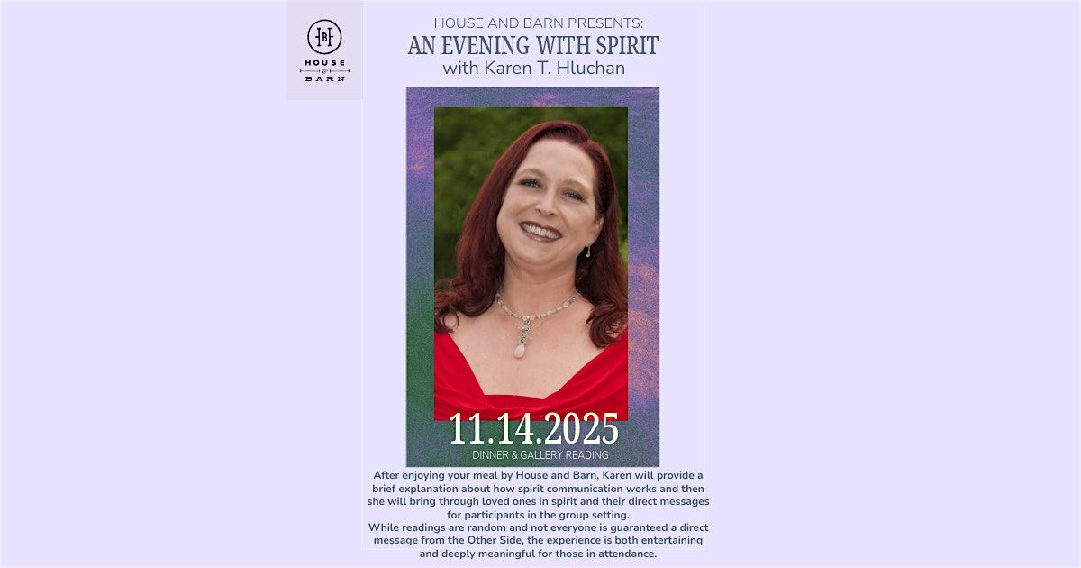Evening with Spirit Dinner & Gallery Reading, 14 November | Event in Emmaus | AllEvents