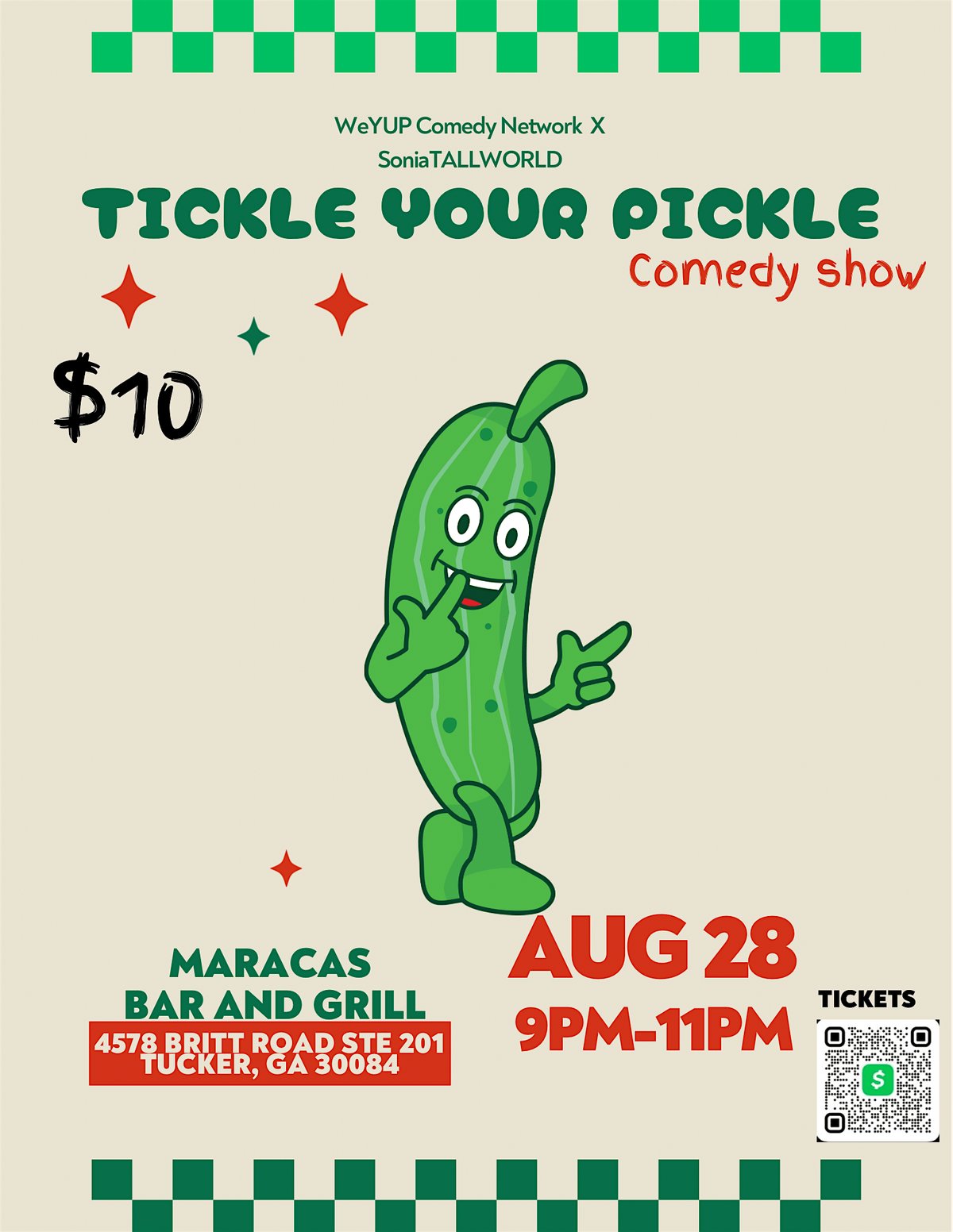 Copy of Tickle Your Pickle Comedy Show, 26 August | Event in Tucker | AllEvents