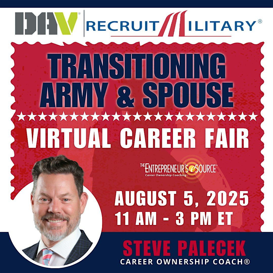 Transitioning Army & Spouse Virtual Career Fair, 5 August | Online Event | AllEvents
