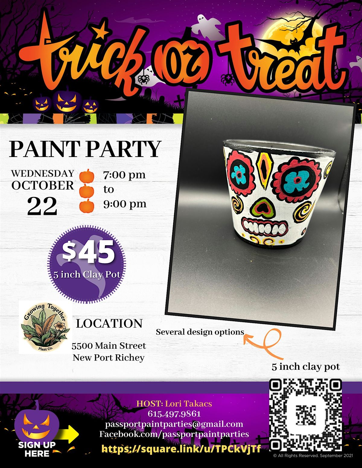 10.22.25 Halloween Paint and Sip at Growing Together Plant Company, 22 October | Event in New Port Richey