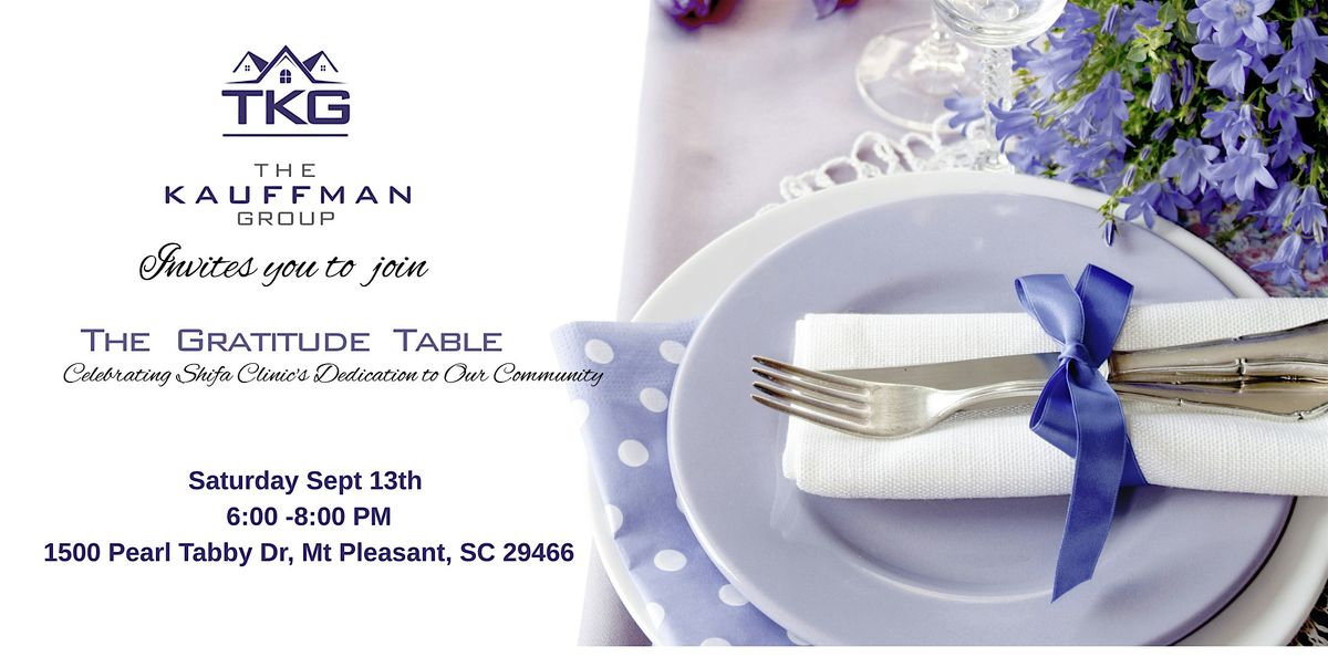 The Gratitude Table, 13 September | Event in Mount Pleasant | AllEvents