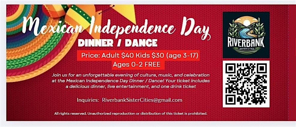 Mexican Independence Day Dinner & Dance, 13 September | Event in Riverbank | AllEvents