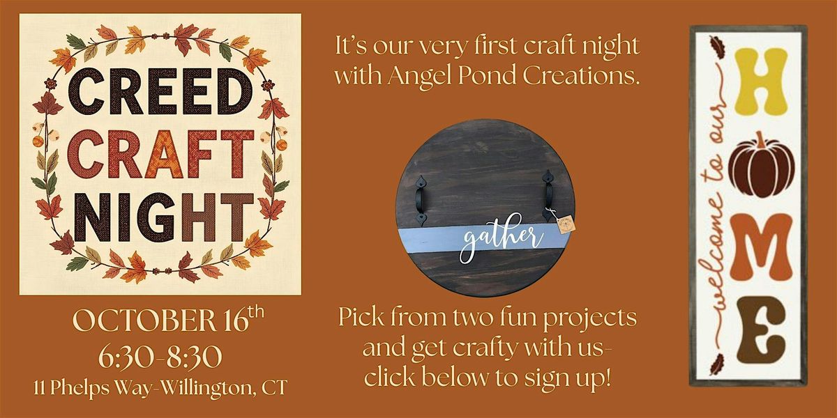 CREED CRAFT NIGHT, 16 October | Event in Willington | AllEvents