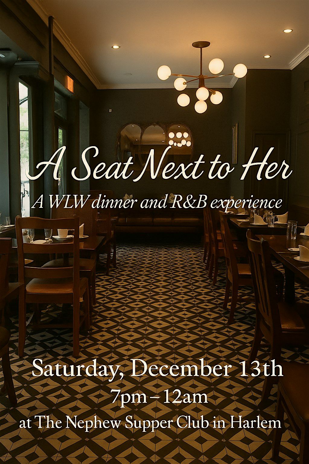 A Seat Next to Her - A WLW Dinner and R&B experience, 13 December | Event in New York | AllEvents