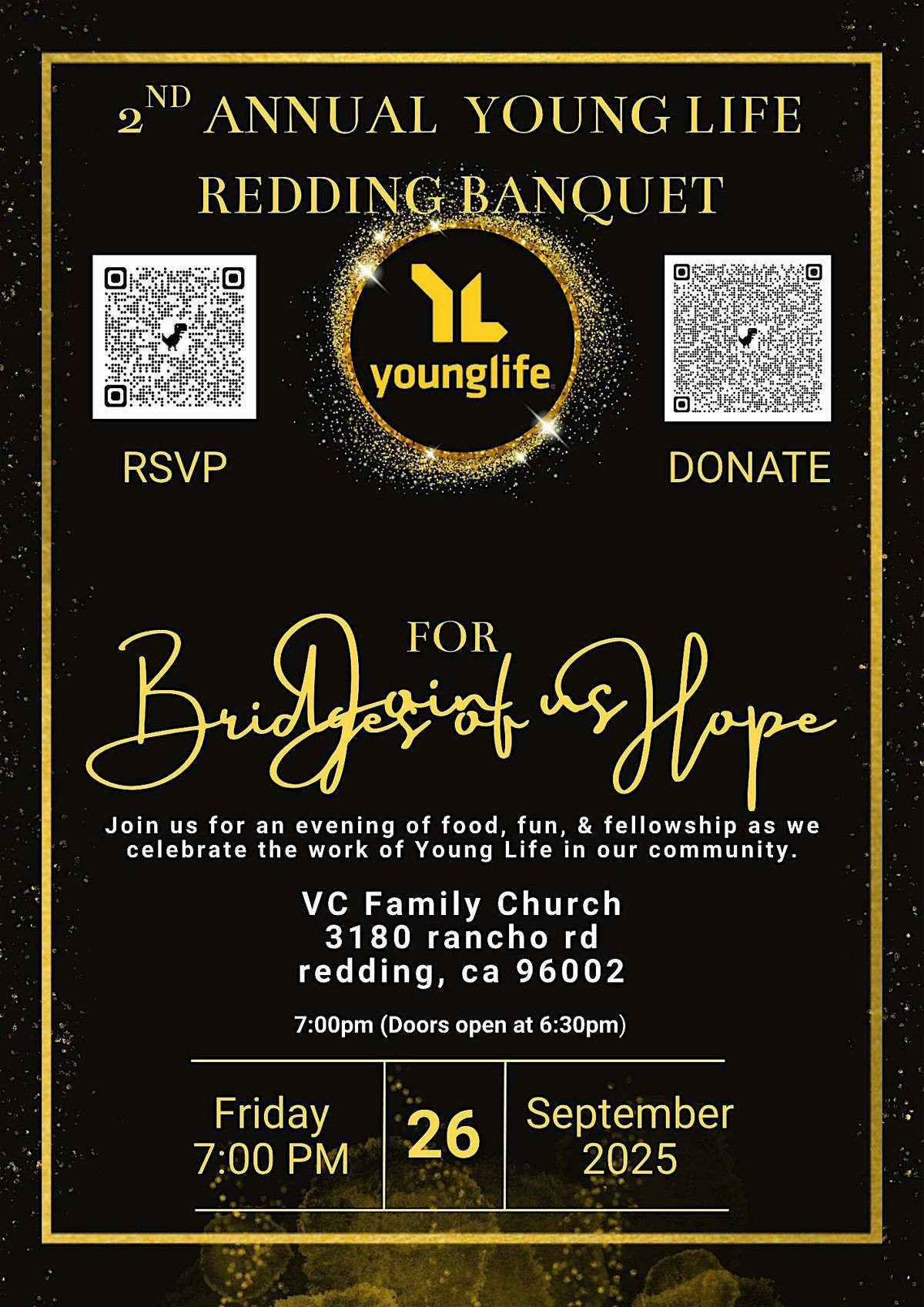 Young Life Redding Banquet - Bridges of Hope, 26 September | Event in Redding | AllEvents
