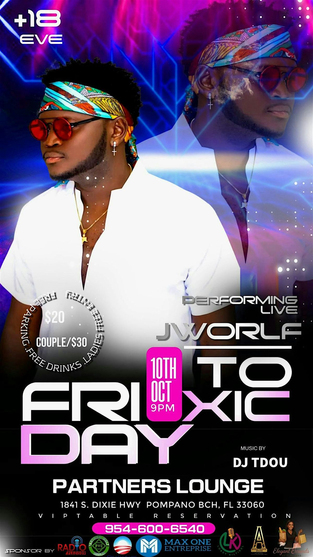 Toxic Friday at Partners Lounge – Live with J-Worlf, 10 October | Event in Pompano Beach | AllEvents
