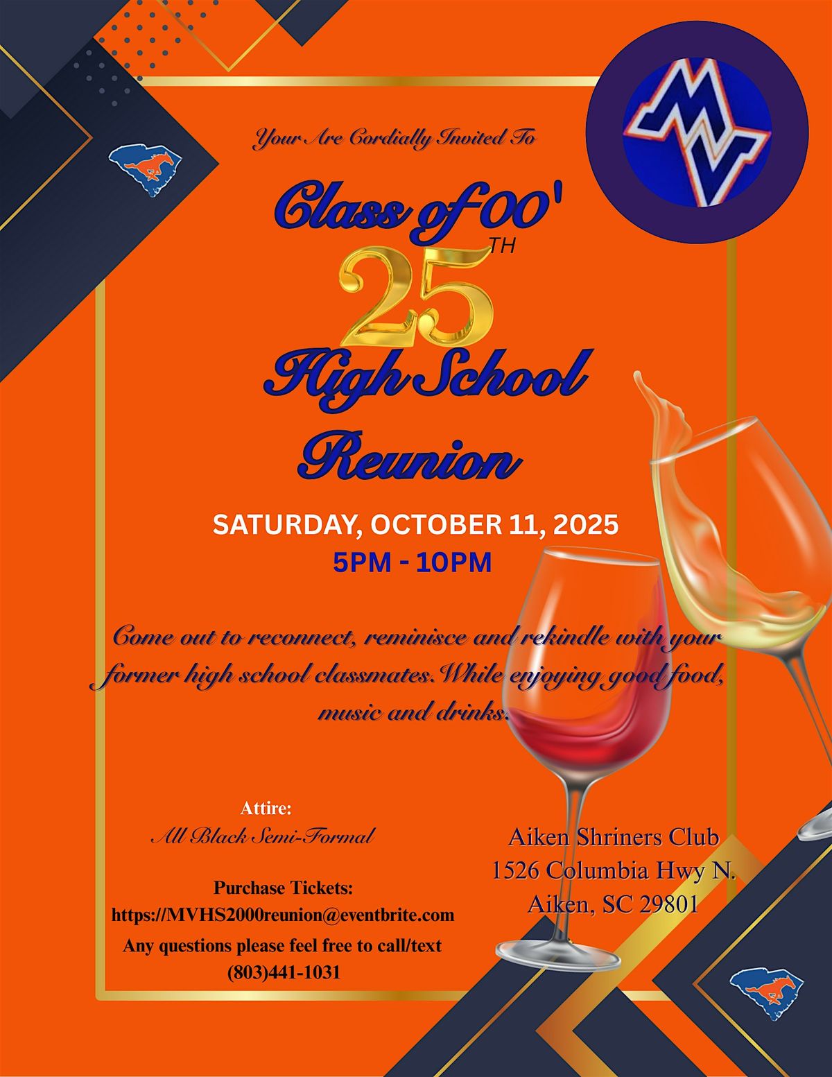 C/O 2000 MVHS 25th Reunion, 11 October | Event in Aiken | AllEvents