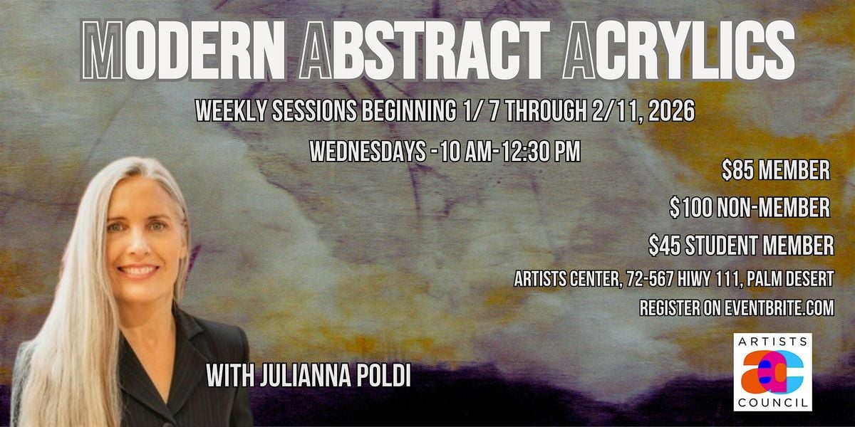 Modern Abstract Acrylics with Julianna Poldi, 7 January | Event in Palm Desert | AllEvents