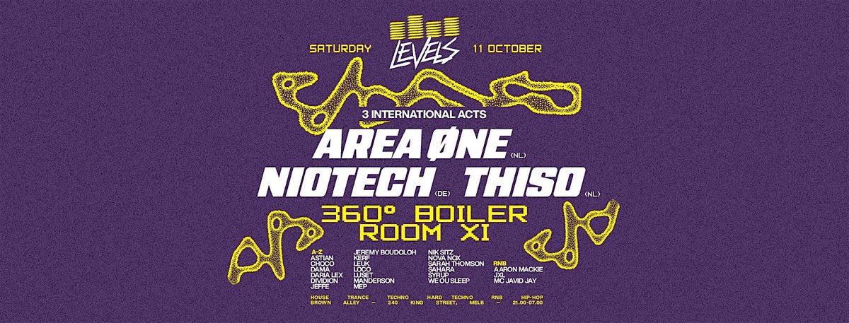 LEVELS | 11.10.25 | 360º BOILER ROOM XI | AREA ØNE + NIOTECH + THISO, 11 October | Event in Melbourne | AllEvents