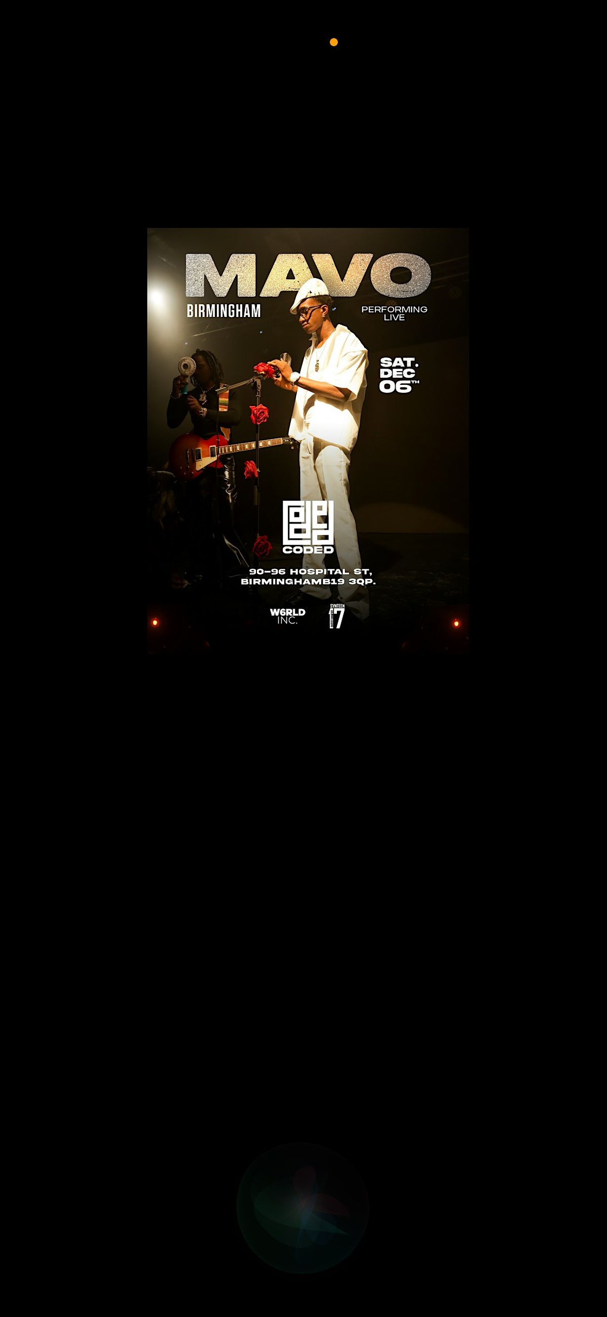 MAVO LIVE IN CODED BIRMINGHAM, 6 December | Event in Birmingham | AllEvents