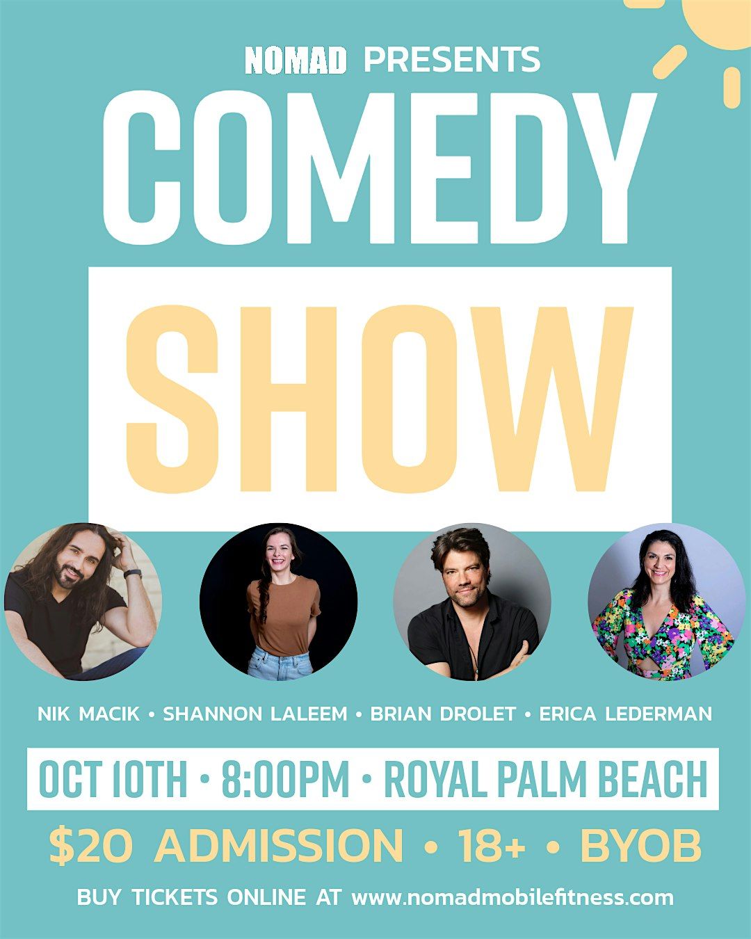 NOMAD Pop Up COMEDY SHOW, 10 October | Event in Royal Palm Beach | AllEvents