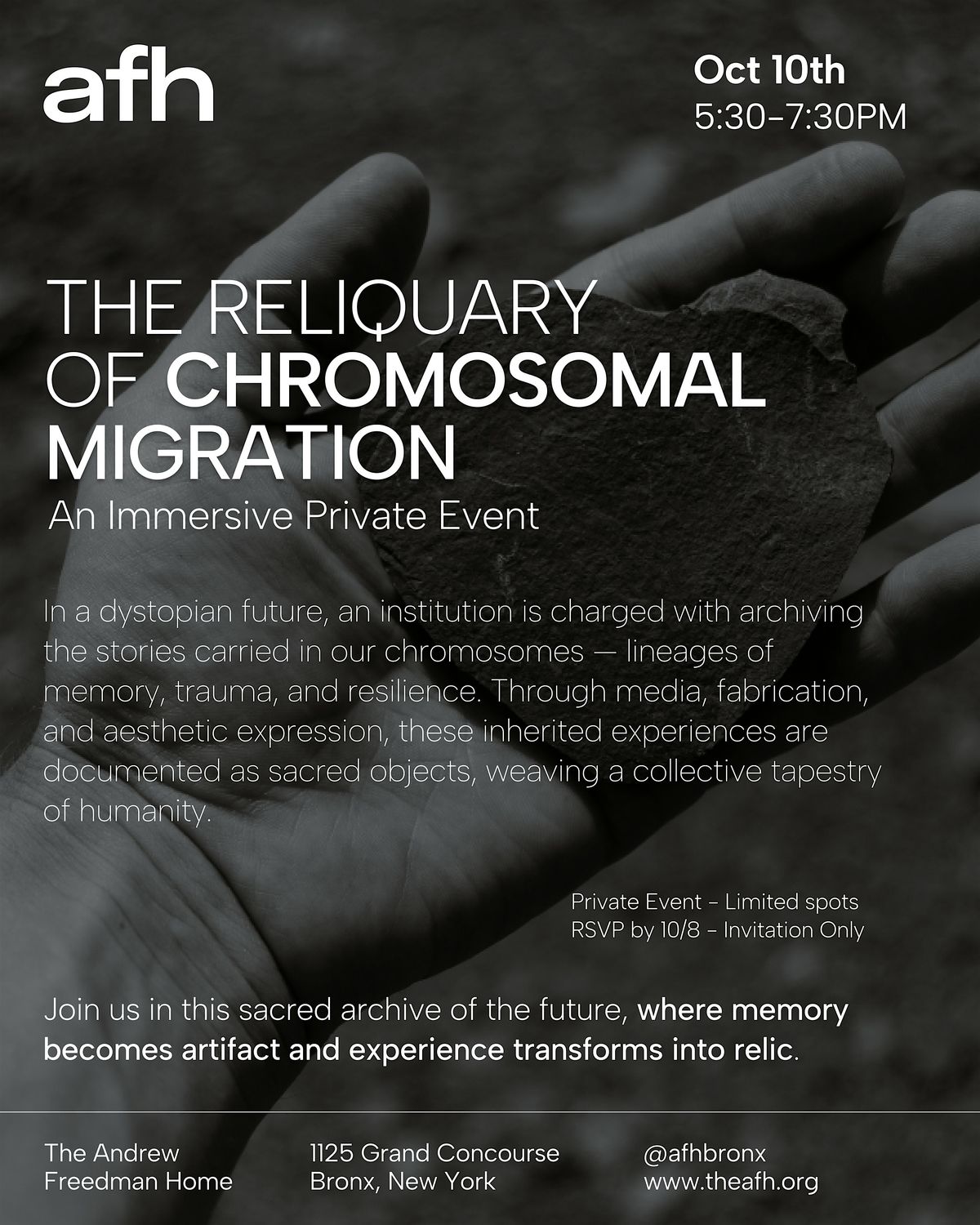 The Reliquary of Chromosomal Migration (Artist VIPs), 10 October | Event in The Bronx | AllEvents