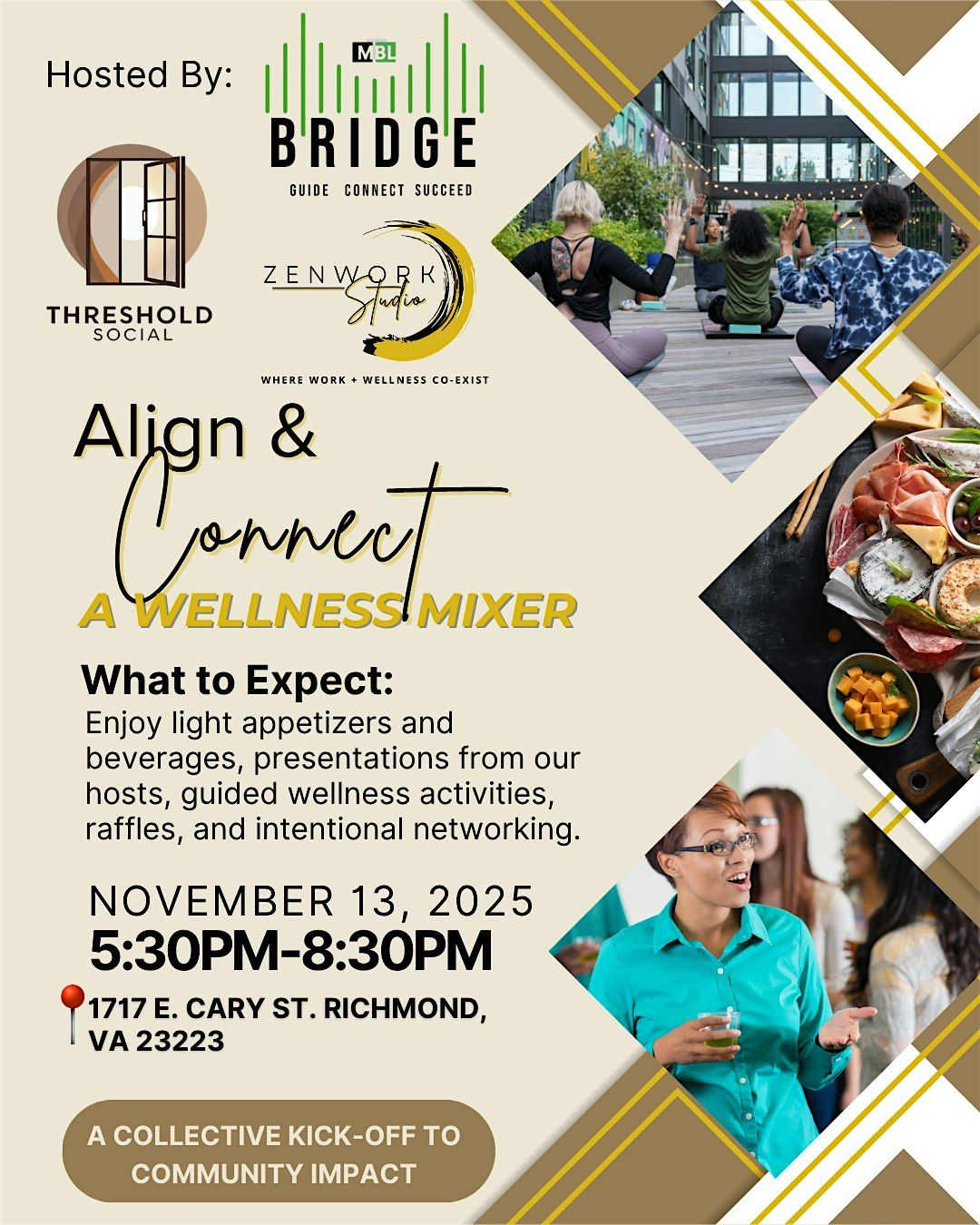 Align + Connect: A Wellness Mixer, 13 November | Event in Richmond | AllEvents