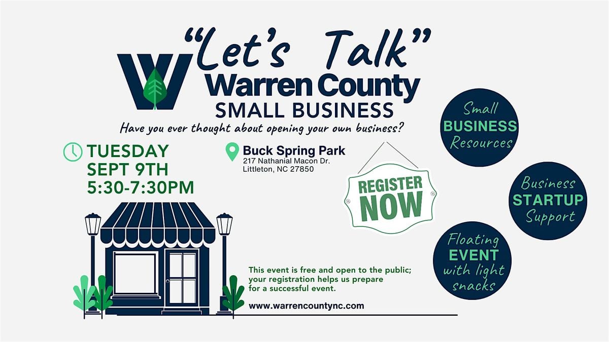 "Let's Talk" Warren County - Small Business, 9 September | Event in Littleton | AllEvents