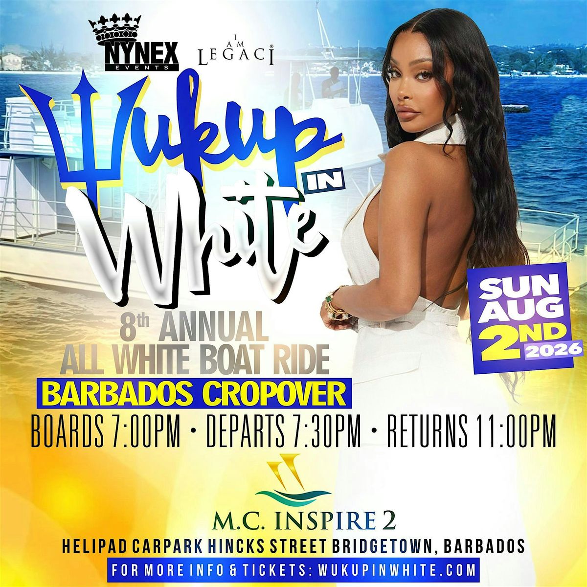 WUK UP IN WHITE: 8th Annual All White Boat Ride – Crop Over 2026, 2 August | Event in Bridgetown | AllEvents