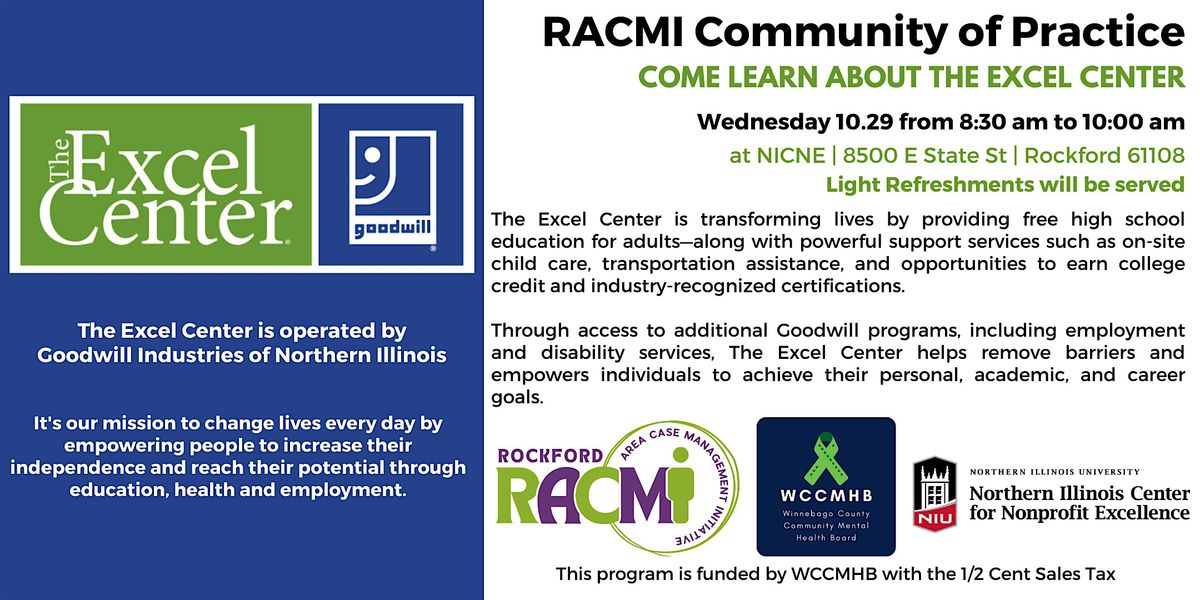 RACMI - The Excel Center: Removing Barriers, Empowering Futures, 29 October | Event in Rockford | AllEvents