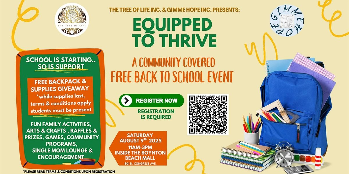 Equipped to Thrive: A Community Covered FREE Back to School Event, 9 August | Event in Boynton Beach | AllEvents