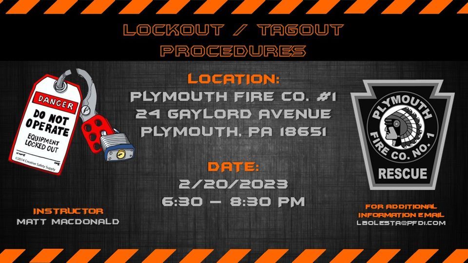 Lockout / Tagout Procedures Training, Plymouth Fire Co. 1 Rescue