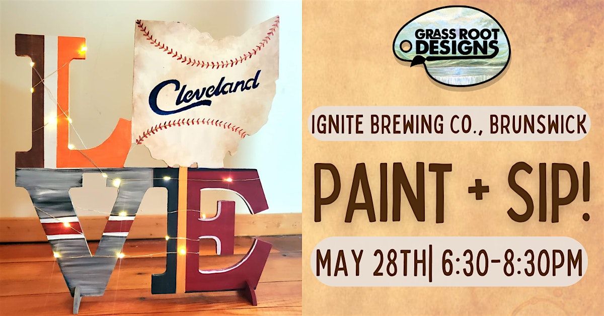 Ohio Sports Love Sign | Paint + Sip at Ignite Brewing, 28 May | Event in Brunswick | AllEvents