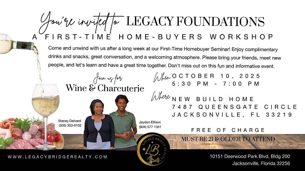Sip & learn the keys to buying—first-time or buying again, we’ve got you., 10 October | Event in Jacksonville