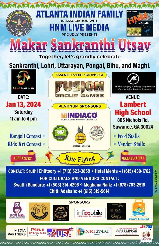 Makar Sankranthi Utsav 2024, Lambert High School, Suwanee, 13 January