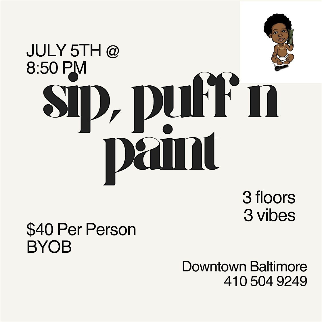 Sip, Puff n Paint @ Baltimore's BEST Art Gallery!, 5 July | Event in Baltimore | AllEvents