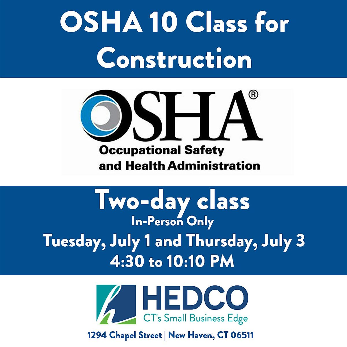 July OSHA 10-Hour Construction Training Class in New Haven, 1 July | Event in New Haven | AllEvents