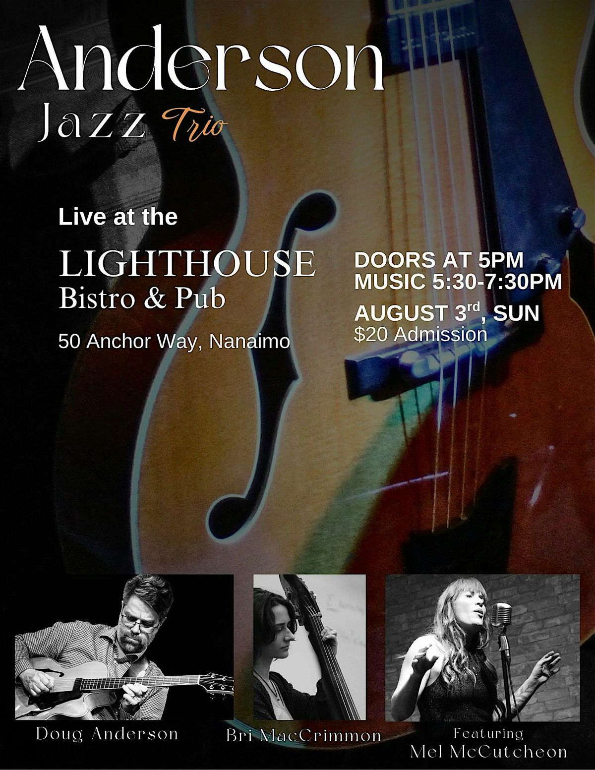Anderson Jazz Trio, 3 August | Event in Nanaimo | AllEvents