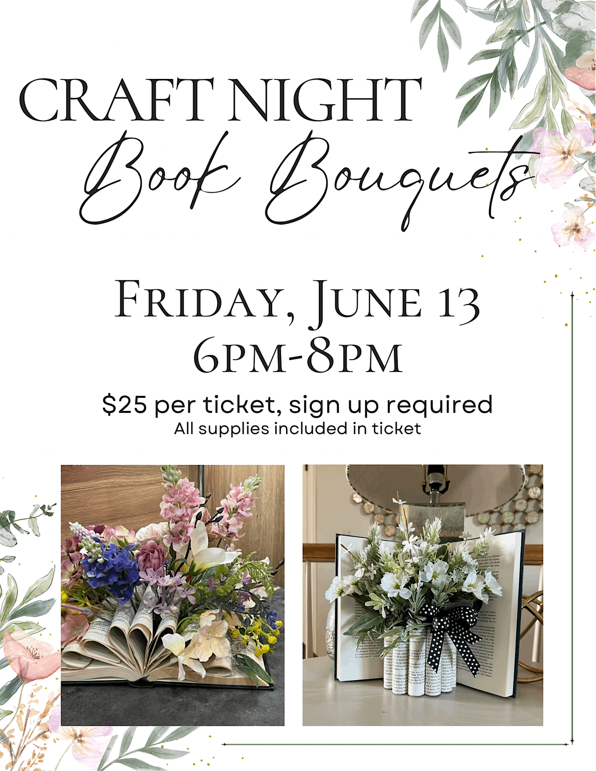 Craft Night- Book Bouquets, 13 June | Event in Manitowoc | AllEvents